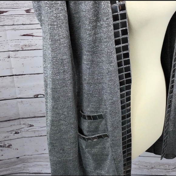 Cache metallic silver sparkly long cardigan - Picture 4 of 7
